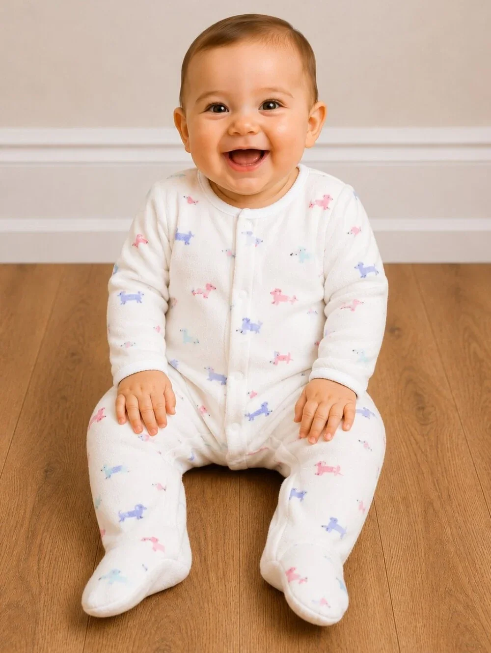 Caters 9m Fleece doggie Footie Pjs